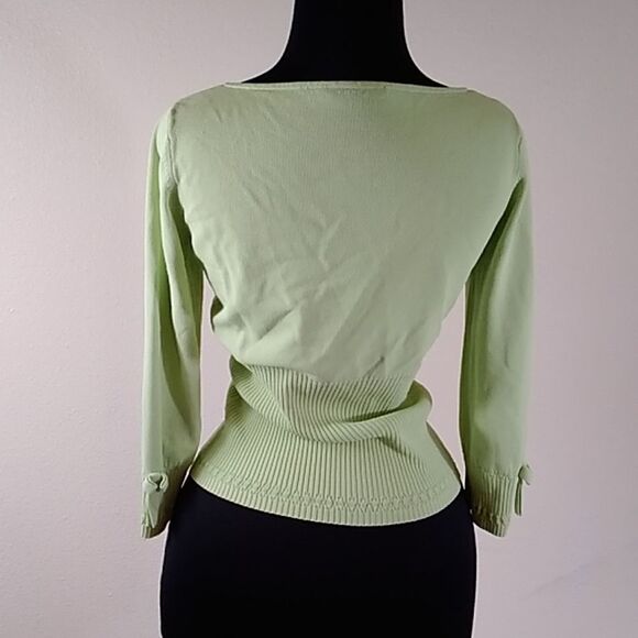 CYRUS GREEN RIBBED WOMEN BLOUSE SIZE S - Picture 5 of 9